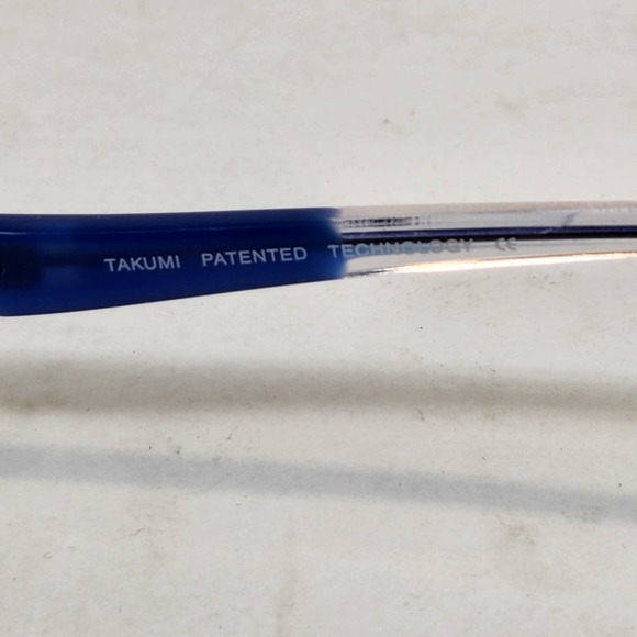 Takumi T9666 Womens Semi Frame Eyeglasses Glasses Blue Clear Rectangle - Picture 3 of 6